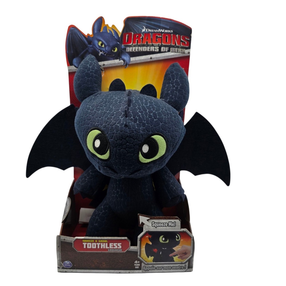 DreamWorks Dragons Defenders of Berk‎ Toothless Plush Squeeze & Growl 2013 New